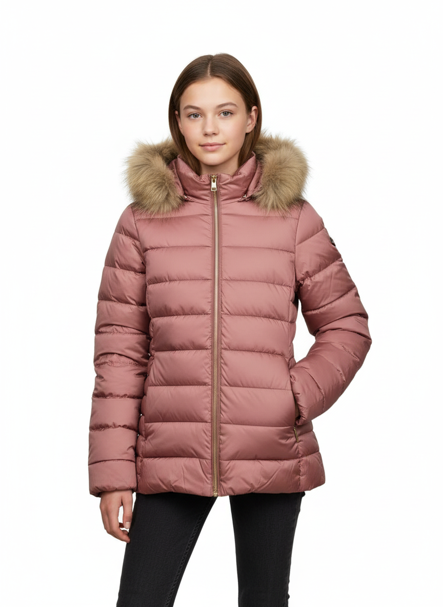 AMY FUR/G GIUBBINO RAGAZZA CON PELLICCIA AL CAPPUCCIO