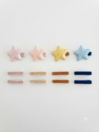 Confezione con 1 Fermaglio per Capelli a Stella Glitterata + 2 Fermagli per Cape