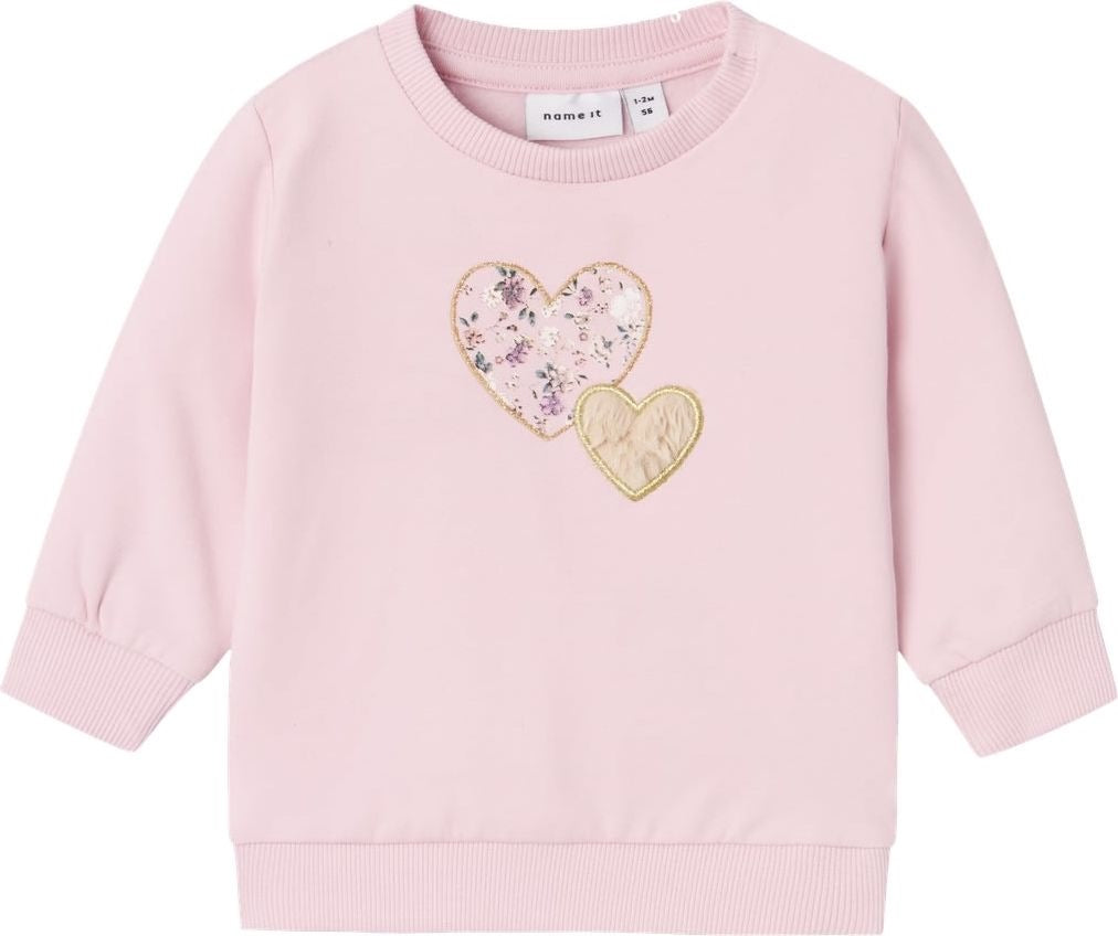 FELPA NEONATO AZZURRA E ROSA CON CUORE