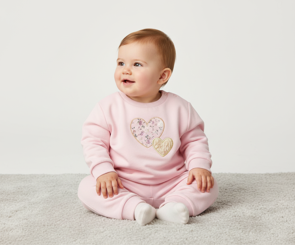 Felpa Neonato Azzurra e Rosa con Cuore Name It