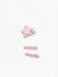 Confezione con 1 Fermaglio per Capelli a Stella Glitterata + 2 Fermagli per Cape