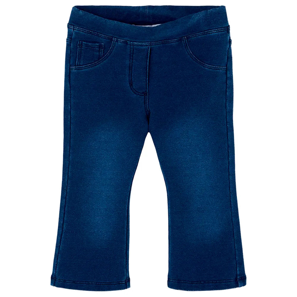 Pantaloni Felpati Denim Bambina Azzurro Boboli