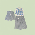 COMPLETO ALICE PI COMPOSTO DA T-SHIRT CON ROUGE+ GILET + BERMUDA