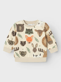 Felpa in Cotone Organico con Stampa Animali Name It - Neonato