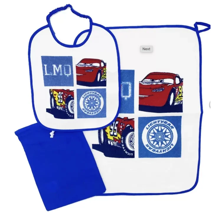 Set Asilo 3 Pz Disney Bavetta+tovaglietta+sacchetto