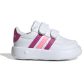 Scarpa Bianca Adidas Breaknet con Strappi e Strisce Rosa- Bambina
