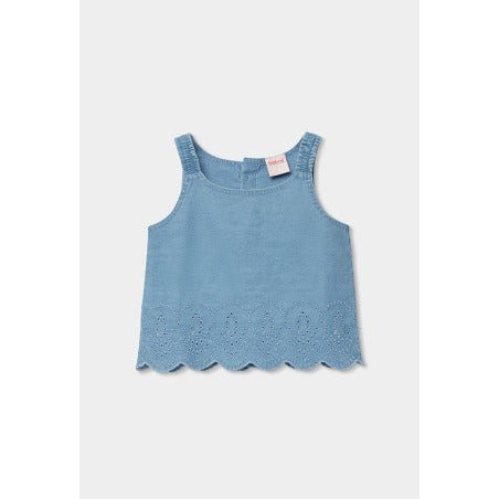 Jeans Top Denim Ricamo per Ragazza Boboli