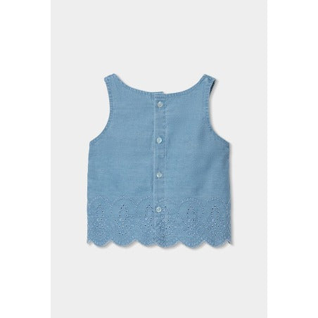 Jeans Top Denim Ricamo per Ragazza Boboli